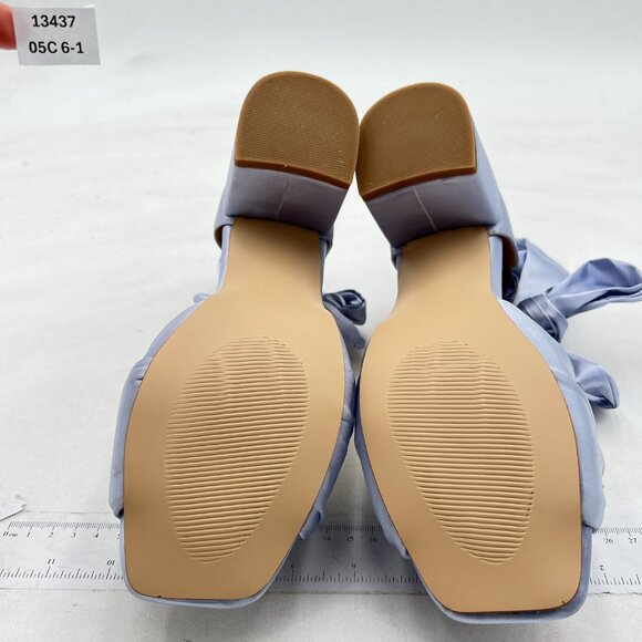 FSJ Women Platform Chunky Block High Heel Sandals Peep Toe Ankle Strap  Blue - Picture 6 of 6